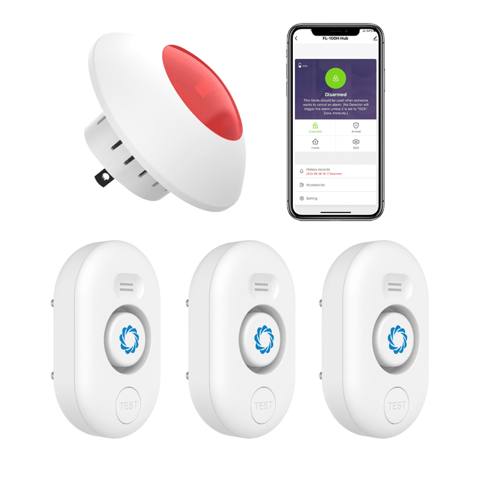 Airthereal Water Leak Detector 3 Pack with WiFi Gateway, Water Alarm Sensor with 0-120dB 4-Level Adjustable Alarm, Leak and Drip Alert with App Alerts, Wireless Detector for Home, Basement (Not Support 5G WiFi)
