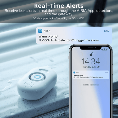 Airthereal WiFi Water Leak Detector 3 Pack, Water Alarm Sensor with 0